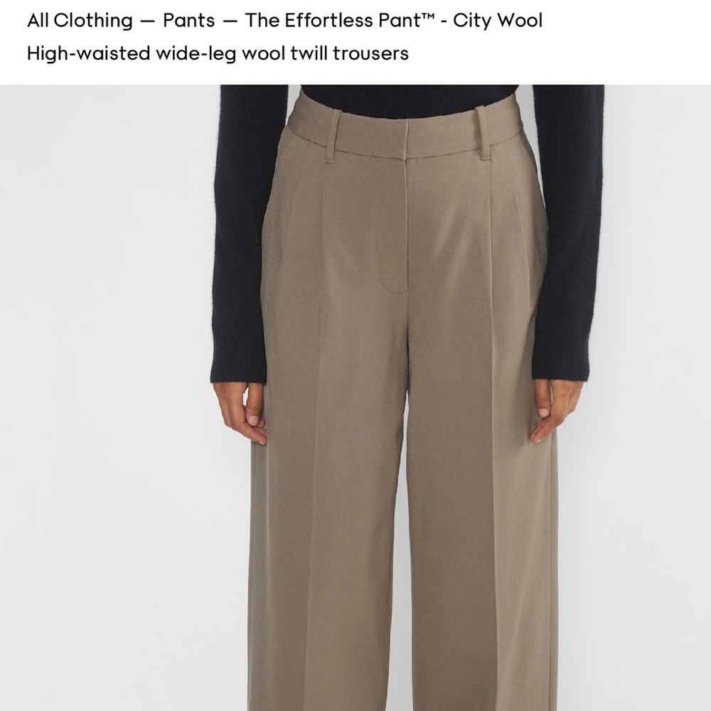 The  Effortless Pant™ City Wool High-Waisted Wide-Leg Pants — Taupe